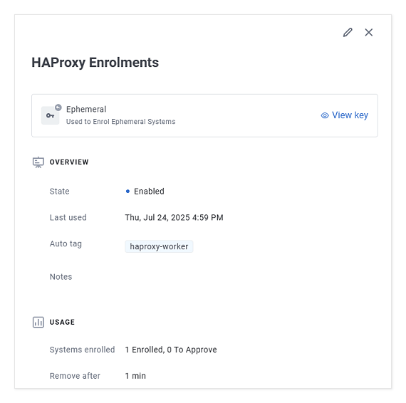 Ephemeral Enrolment Key