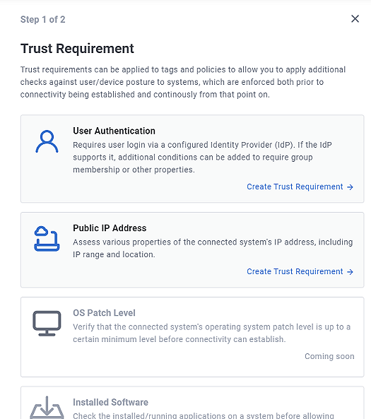 Trust Requirement Types