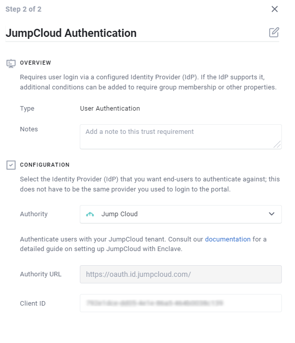JumpCloud Trust Requirement